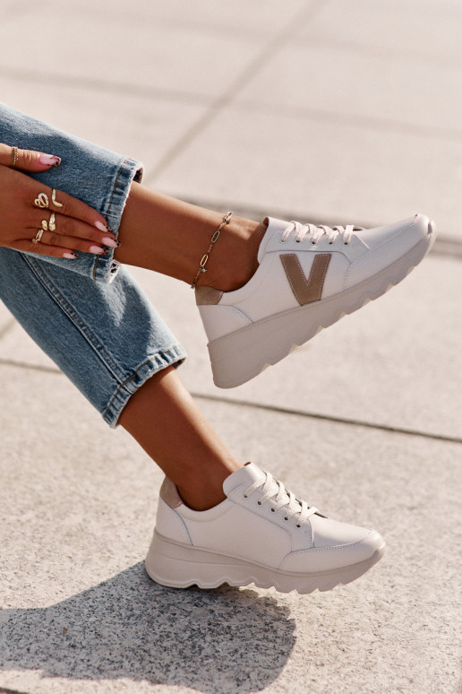 Ladies Leather Sports Shoes Vinceza...