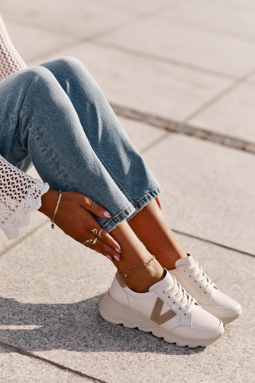 Ladies Leather Sports Shoes Vinceza...