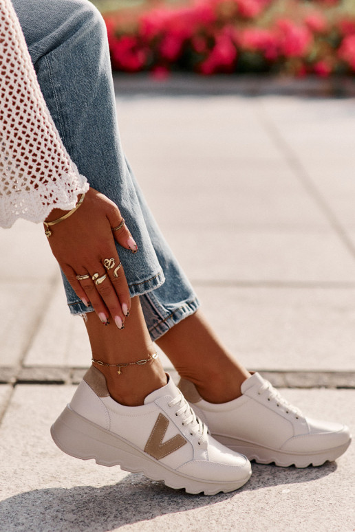 Ladies Leather Sports Shoes Vinceza...