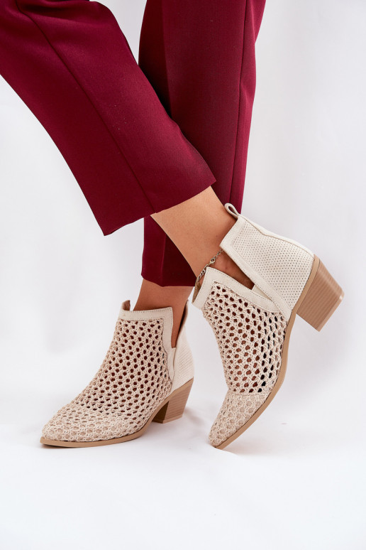 Ladies Cutout Ankle Boots With...