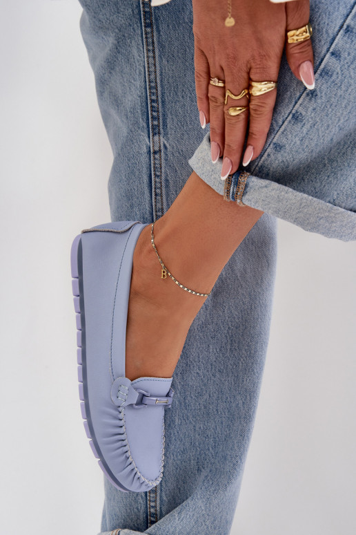 Flat Leather Moccasins With... Flat Leather Moccasins With...