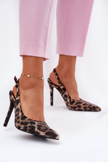 Embellished High Heels Leopard Beige-Black Kemonia 2