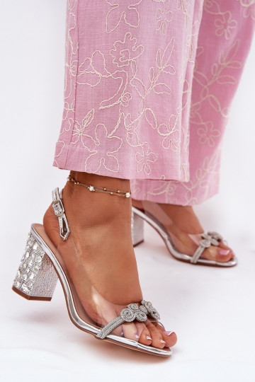 Transparent Heeled Sandals D&A MR51-705 Silver 2