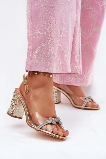 Transparent Heeled Sandals D&A MR51-705 Gold