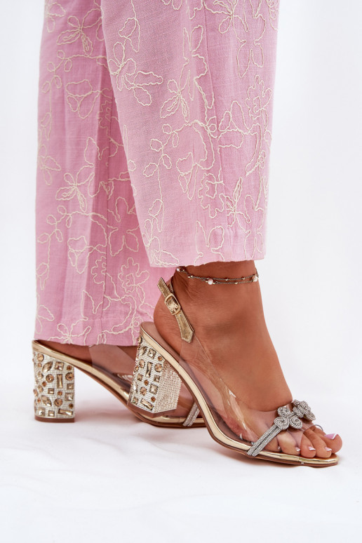 Transparent Heeled Sandals D&A MR51-705 Gold