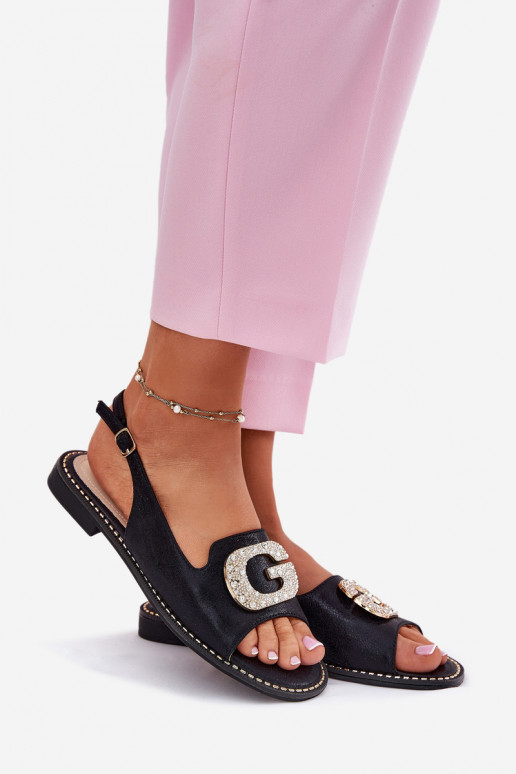 Women's Sandals With Decorative Detail Black S.Barski KV51-081