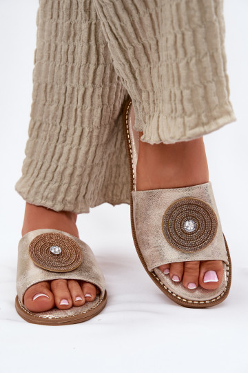 Women's Flats With Decoration S.Barski KV51-013 Gold 2