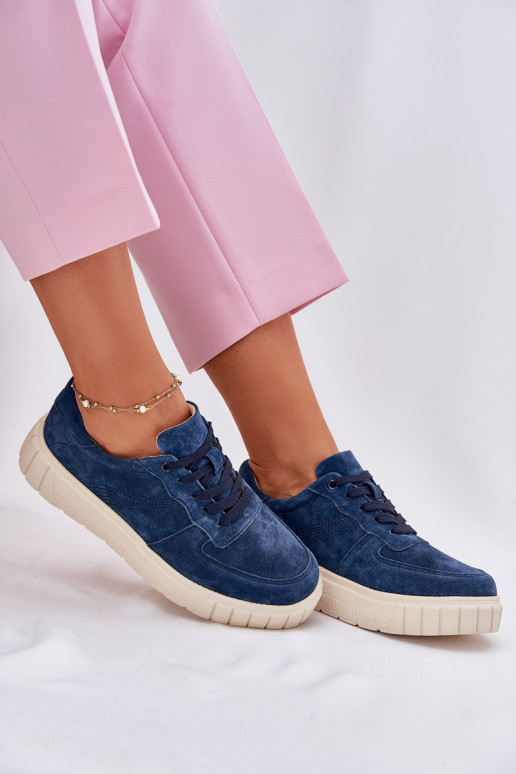 Suede Women's Platform Sneakers Navy Rilwena