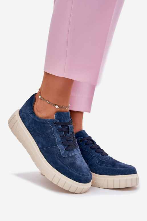 Suede Women's Platform Sneakers Navy Rilwena