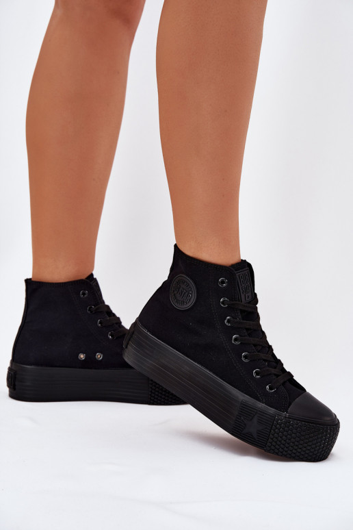 Trampki Damskie Na Platformie Big Star RR274742 Czarne