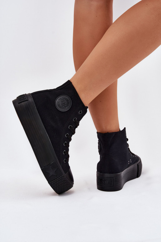 Womens Platform Sneakers Big Star RR274742 Black Womens Platform Sneakers Big Star RR274742 Black