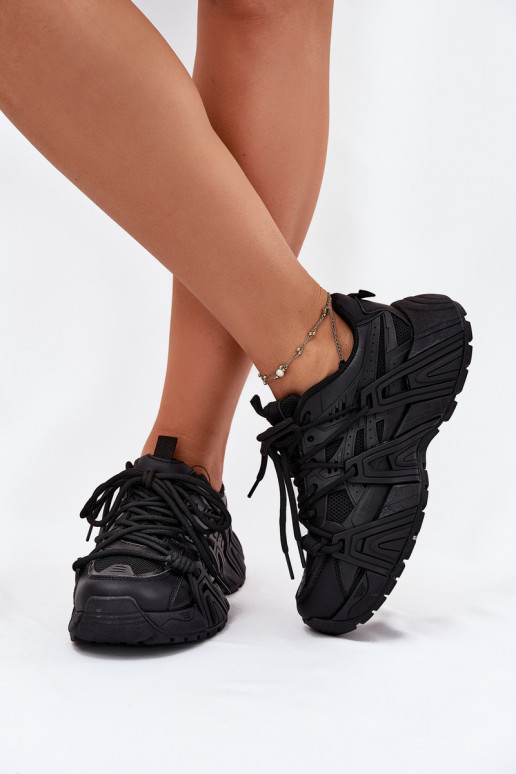 Women's Sneakers With Double Lacing Black Onivetta