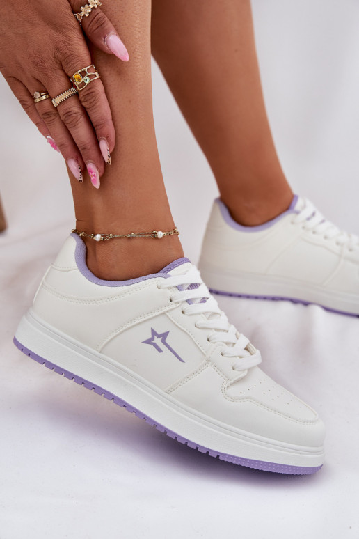 Sneakersy Damskie Big Star RR274A245 HI-POLY SYSTEM Biało-Fioletowe