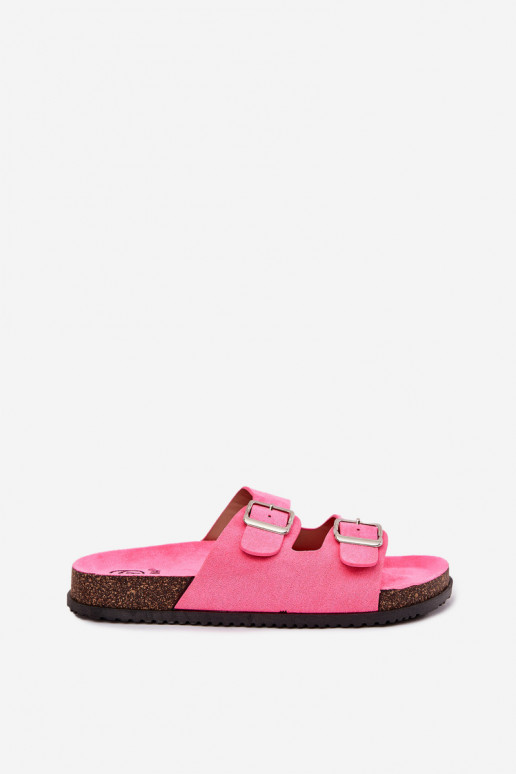 Women's Slippers With Buckles Neon Pink Oliena