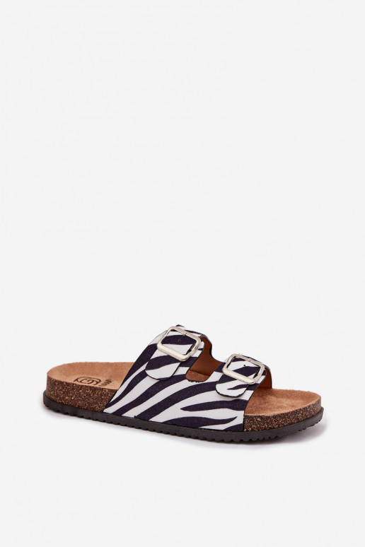 Women's Slippers With Buckles Zebra Oliena