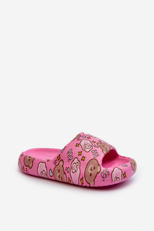 Children's Lightweight Slippers with Bears Fuchsia Evitrapa