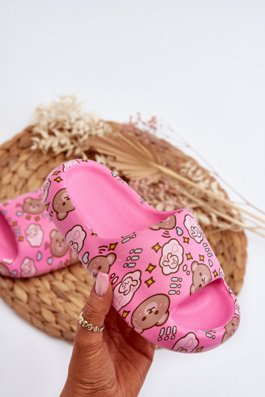 Children's Lightweight Slippers with Bears Fuchsia Evitrapa