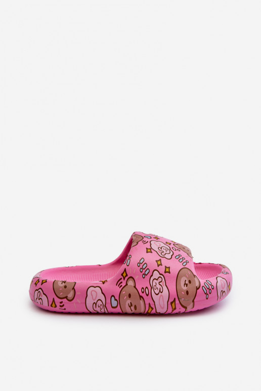 Children's Lightweight Slippers with Bears Fuchsia Evitrapa