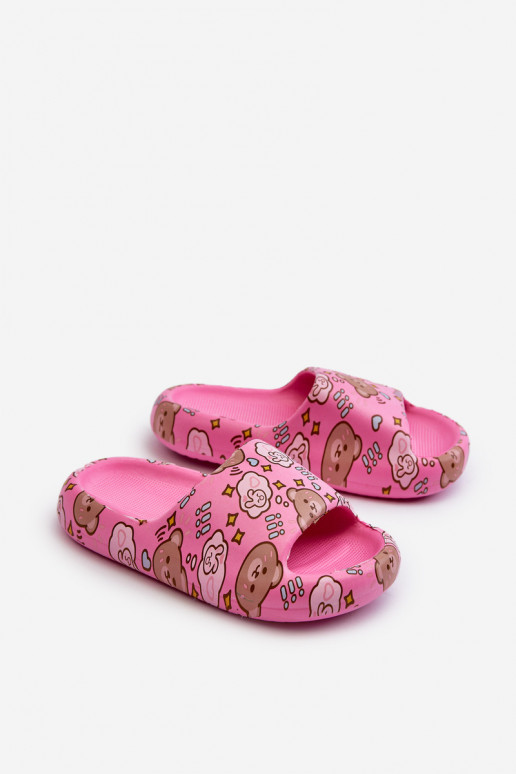 Children's Lightweight Slippers with Bears Fuchsia Evitrapa