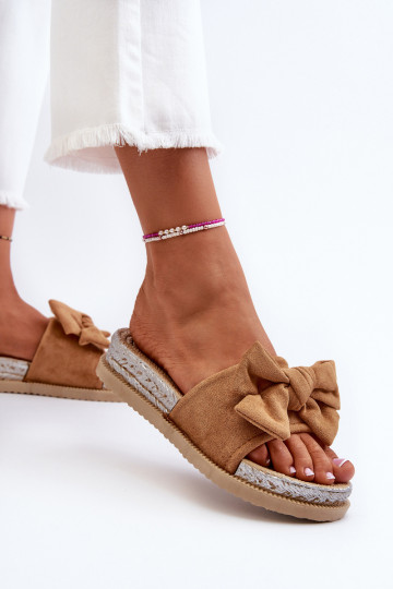 Women's Platform Sandals with Bow Camel Aflia 2