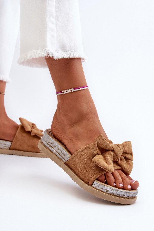 Women's Platform Sandals with Bow Camel Aflia Women's Platform Sandals with Bow Camel Aflia