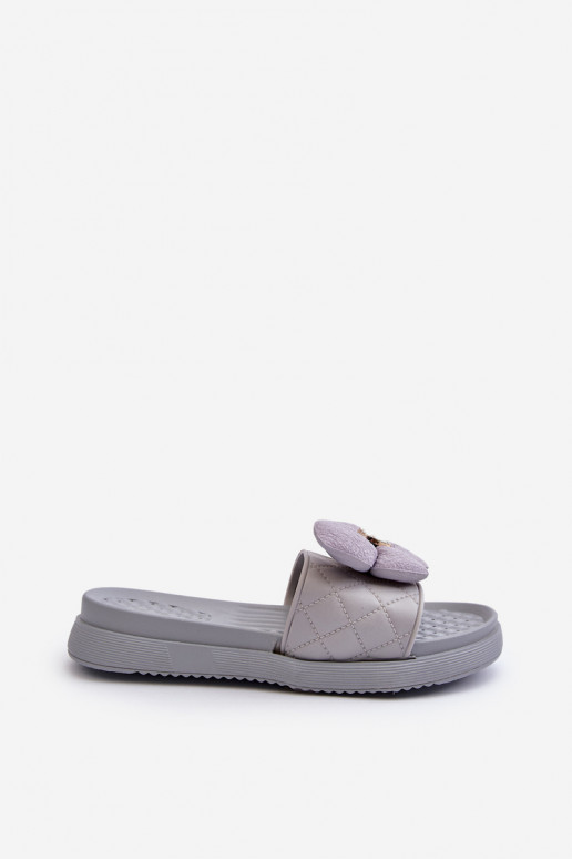 Women's Grey Sandals with Decoration on Low Platform Cedrella Women's Grey Sandals with Decoration on Low Platform Cedrella