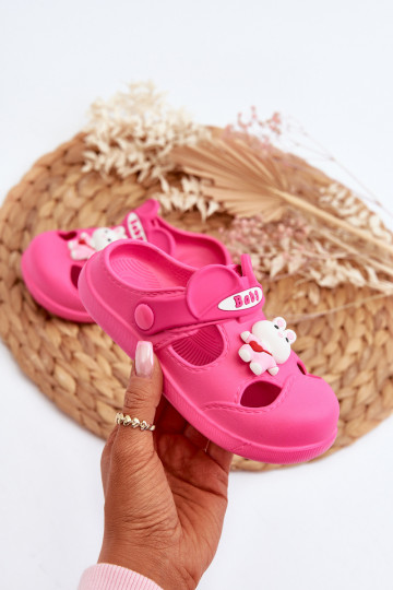 Children's Foam Sandals with Fuchsia Decoration Opleja 2