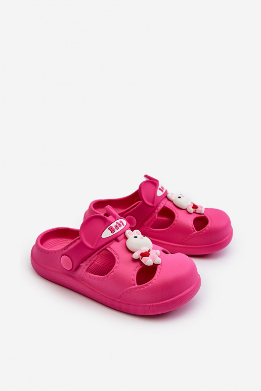 Children's Foam Sandals with Fuchsia Decoration Opleja Children's Foam Sandals with Fuchsia Decoration Opleja