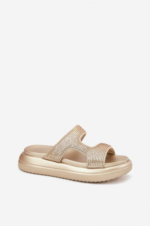 Decorated Women's Platform Sandals Golden Jestella