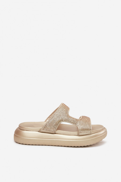 Decorated Women's Platform Sandals Golden Jestella