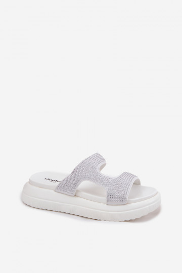 Embellished Women's Platform Sandals White Jestella 2