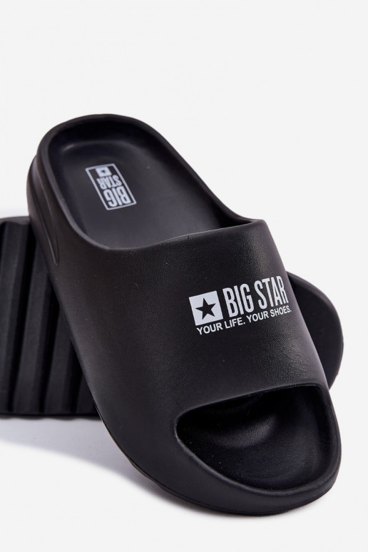 Piankowe Klapki Męskie Z Logo Big Star RR174A012 Czarne