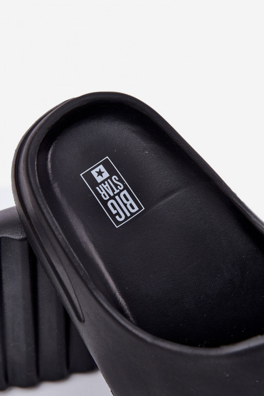 Piankowe Klapki Męskie Z Logo Big Star RR174A012 Czarne