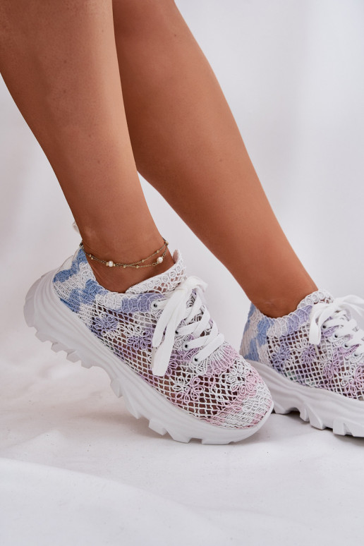 Women's Sneakers With Crochet Upper Multicolor Jelhiris