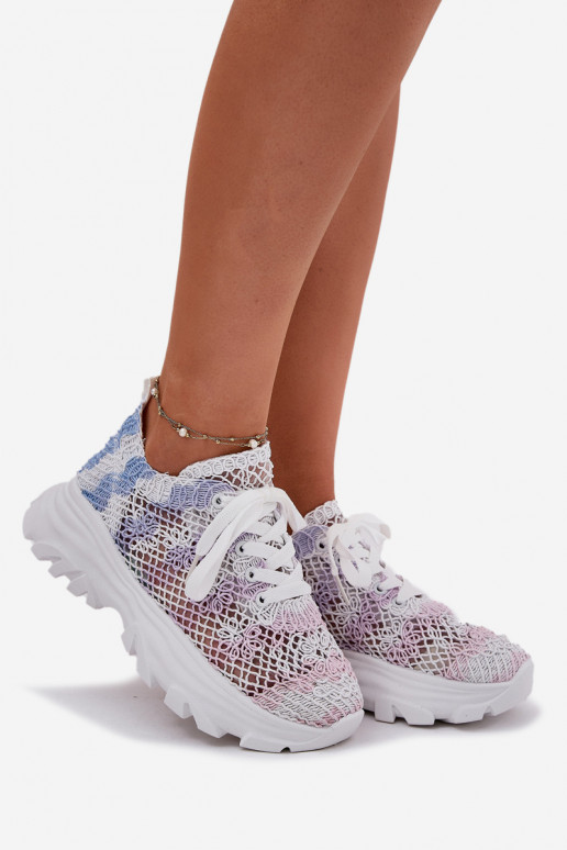 Women's Sneakers With Crochet Upper Multicolor Jelhiris