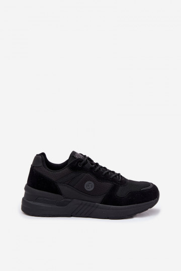 Buty Sportowe Sneakersy Męskie Na Platformie Czarne Hanirin 2
