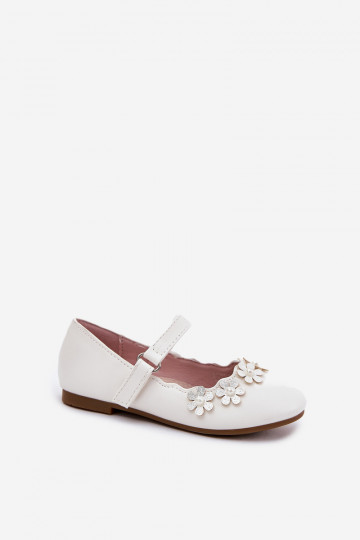 Children's Ballet Flats With Flowers White Landgia