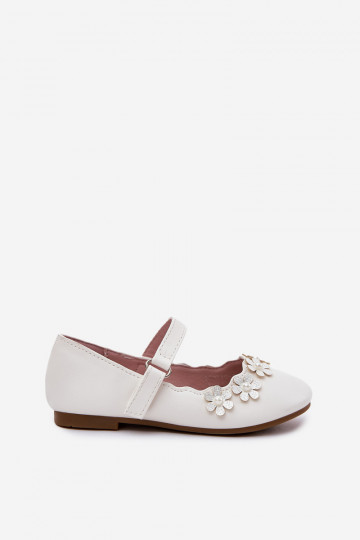 Children's Ballet Flats With Flowers White Landgia 2