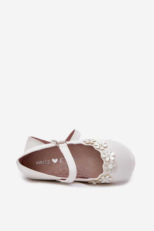 Children's Ballet Flats With Flowers White Landgia