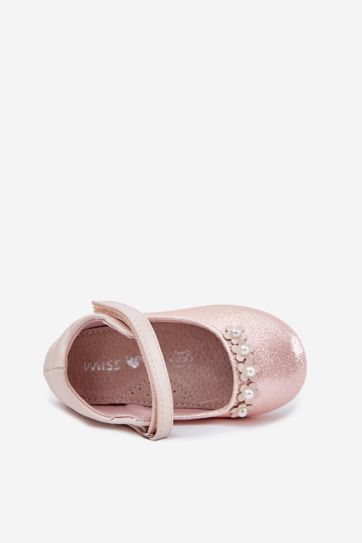 Children's Ballet Flats With Velcro And Flowers Pink Nikione Children's Ballet Flats With Velcro And Flowers Pink Nikione