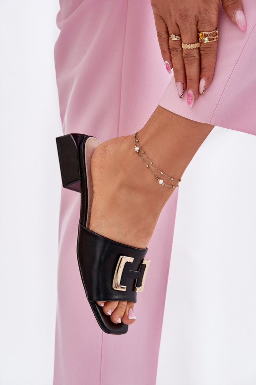 Elegant Ladies Sandals On A Wedge With Golden Detail 62229 Black Vinceza Elegant Ladies Sandals On A Wedge With Golden Detail 62229 Black Vinceza