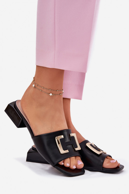 Elegant Ladies Sandals On A Wedge With Golden Detail 62229 Black Vinceza Elegant Ladies Sandals On A Wedge With Golden Detail 62229 Black Vinceza