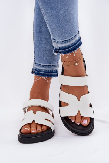 Women's Slippers With Velcro Vinceza 17401 White 2
