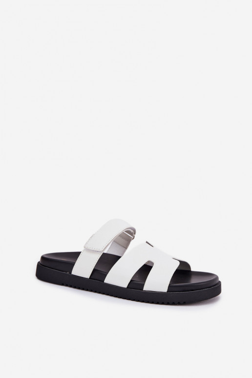 Women's Slippers With Velcro Vinceza 17401 White Women's Slippers With Velcro Vinceza 17401 White
