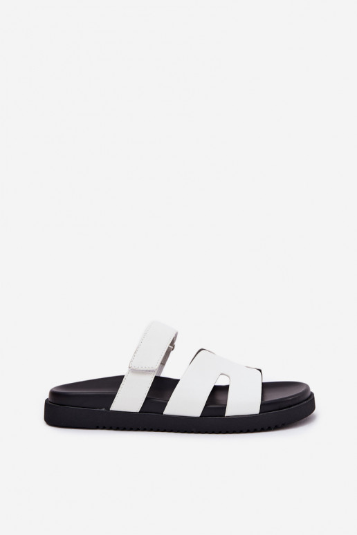 Women's Slippers With Velcro Vinceza 17401 White Women's Slippers With Velcro Vinceza 17401 White