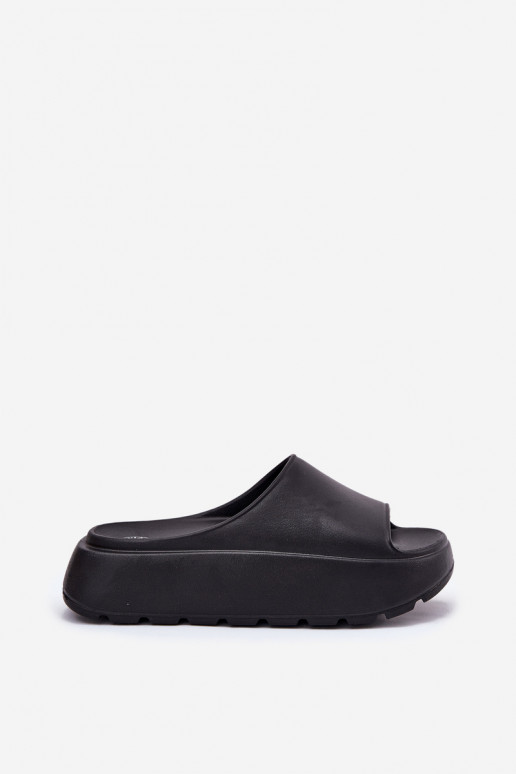 Foam women's sandals on platform black Xalvania