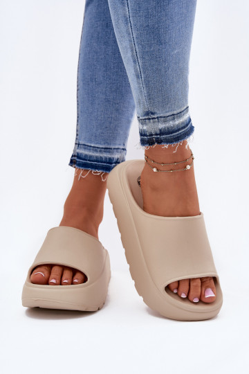 Foam Women's Slippers On Platform Beige Xalvania 2