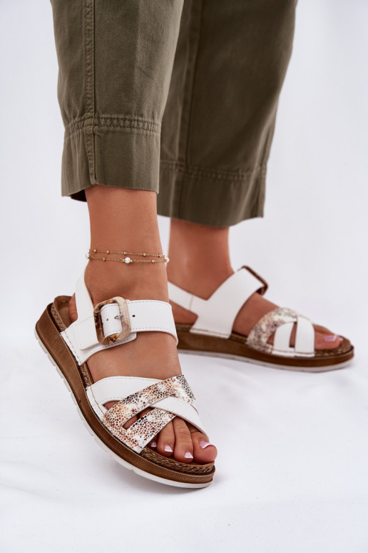 Women's Sandals With Buckle Inblu GS000056 White Women's Sandals With Buckle Inblu GS000056 White