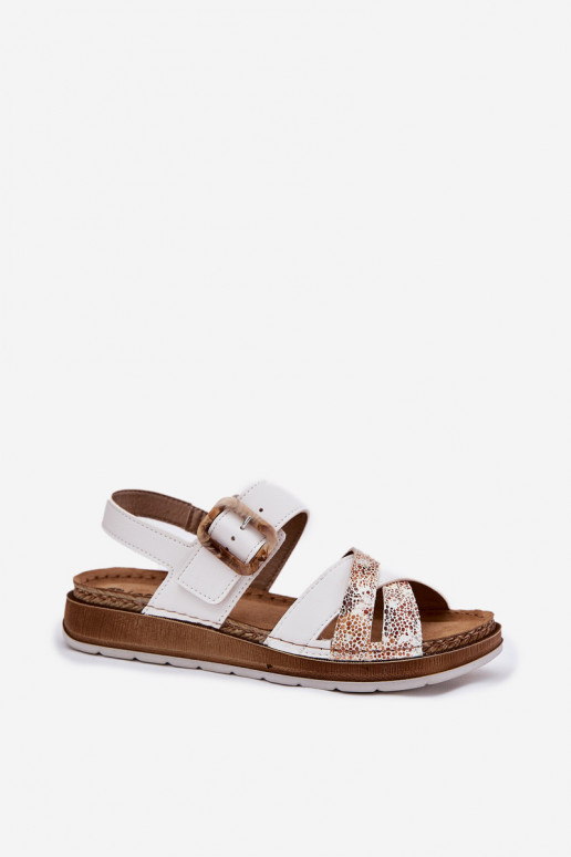 Women's Sandals With Buckle Inblu GS000056 White Women's Sandals With Buckle Inblu GS000056 White