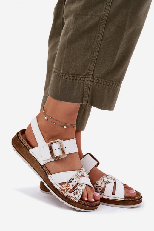 Women's Sandals With Buckle Inblu GS000056 White Women's Sandals With Buckle Inblu GS000056 White